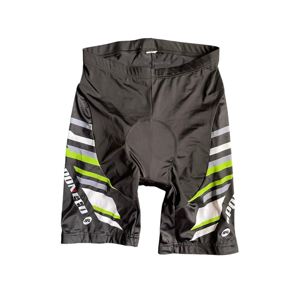 Sponeed Mens XXL Padded Cycling Shorts Black Green Bike Spin Compression 2XL